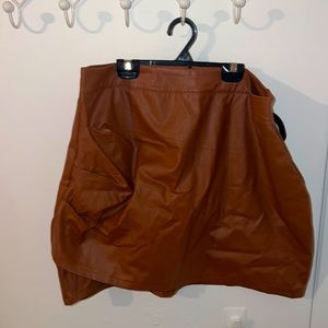 Shein brown faux leather skirt